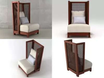 Suzy Wong Easy Armchair  High Back 3D model