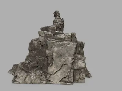 rocks buddha gate  Low-poly 3D model