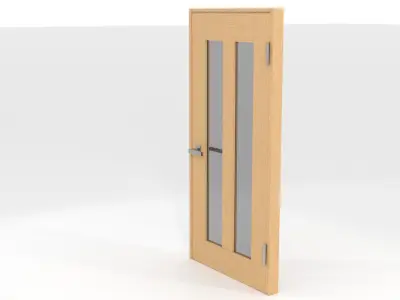 WOOD DOOR for LIVING ROOM Low-poly 3D model