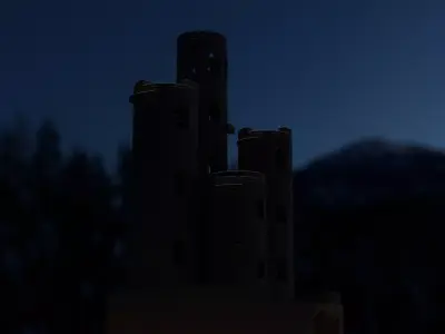 Low poly castle for video games Low-poly 3D model