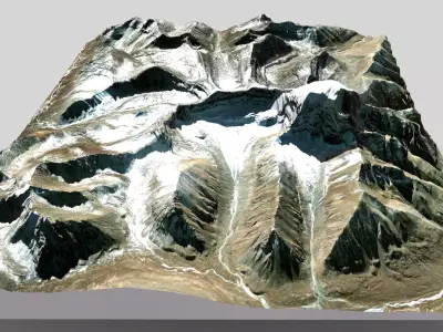 Mountain landscape Naqu Glacier Nepal 3D model