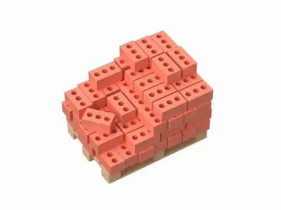 Bricks On Wooden Pallet 3D model purchase