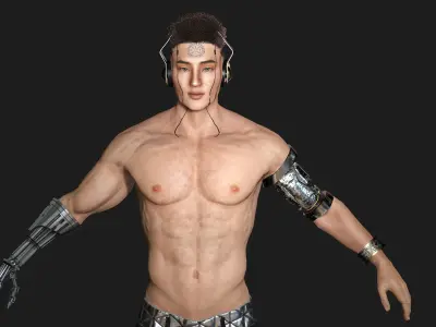 AAA 3D Cyborg Futuristic Male 02 -Game Ready Realistic Character Low-poly 3D model