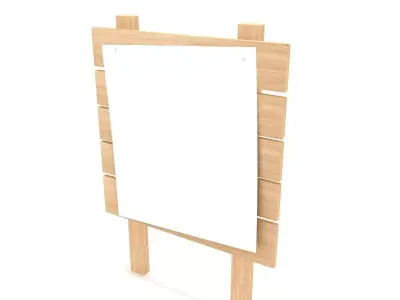 wooden signboard 3D model