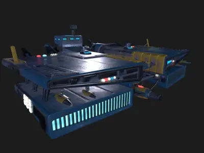 Pirate Rebel Spaceship Low-poly 3D model