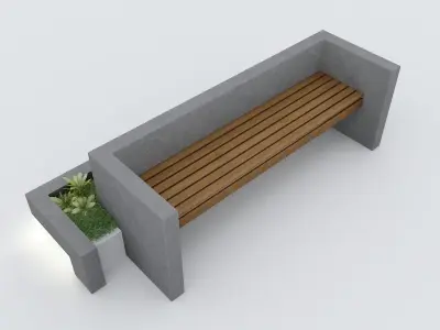 Modern Bench Street and Garden 3D Model Pack