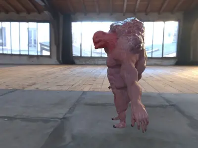 Mutant Zombie Low-poly 3D model