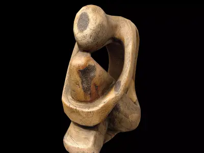 Seated Figure Low-poly 3D model