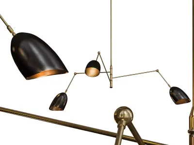 Sommerard Medium Triple Arm Chandelier 3D model