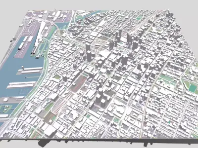 Cityscape Montreal Quebec Canada  3D model