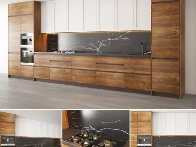 kitchen 1 with cabinets and counter tops 3D model