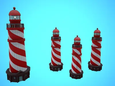 LIGHTHOUSE CARTOON STYLIZED Low-poly 3D model