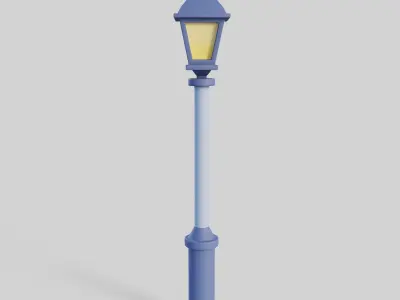 Cartoon Street Light 1 Low-poly 3D model