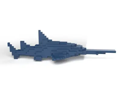 Sawshark Minecraft Voxel Low-poly 3D model