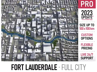 Fort Lauderdale Low-poly 3D model