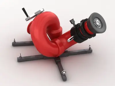 Stationary Fire Hose Spray Nozzle 3D model