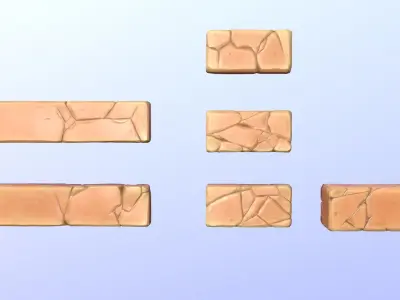 Stylized Cartoon Rock Sand Pack Low-poly 3D model