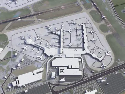 New Orleans - Airport - MSY Low-poly 3D model