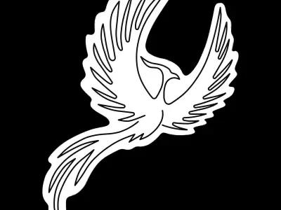 Flying Phoenix Neon Sign 3D model