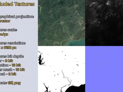 Huazhou China City Landscape 3D Model 3D model