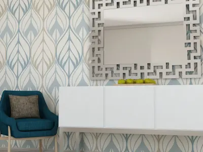 Living Room Metal Mirror Table Labyrinth Set  3D model