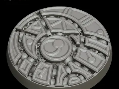 LegendGames Sci-Fi steel and skull bases 40mm round 3D print model