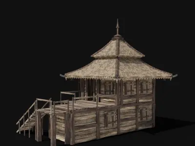 FEUDAL JAPAN CHINESE HOUSE DOJO HUT SAMURAI NINJA COLLECTION AAA Low-poly 3D model