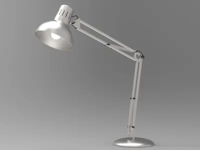 Adjustable desk lamp with wall mount 3D model