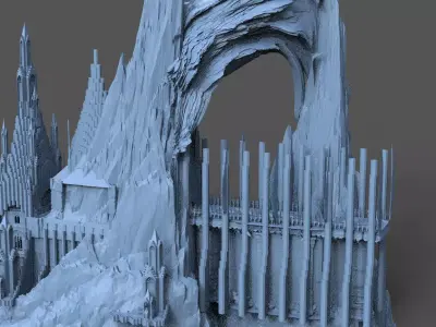 Ancient Elden Irish Cathedral Cliff Towers  3D model