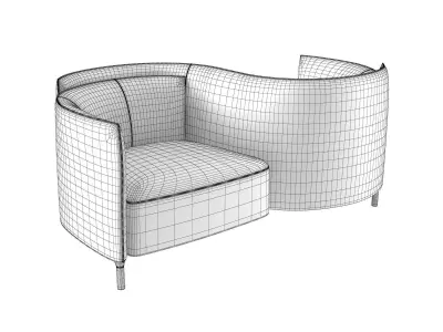 Hemicycle Conversation Chair 3D model