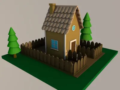 Cartoon house  3D model get