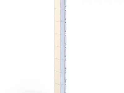 Futuristic Apartment Wall Corner 3D model