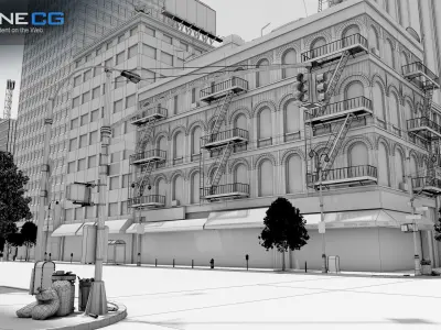 NYC - 4 Blocks - 37 Buildings V2 Low-poly 3D model