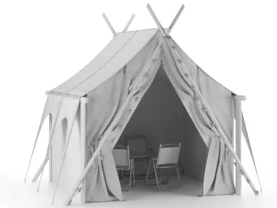 camping tents 0607 3D model