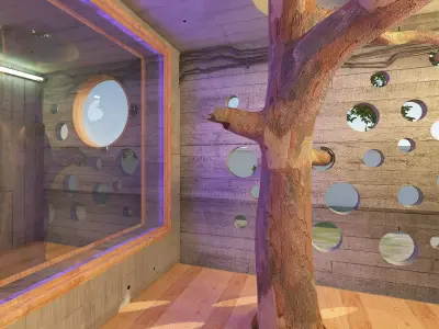 Tree house Low-poly 3D model