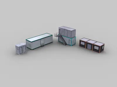 Office container pack1 Low-poly 3D model