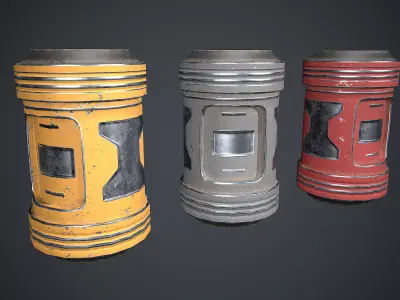 Sci-Fi Barrel Low-poly 3D model