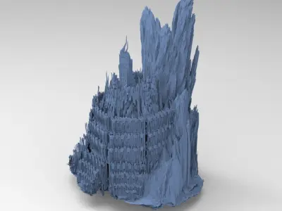 Dantes underworld Purgatory Mountain city  3D model