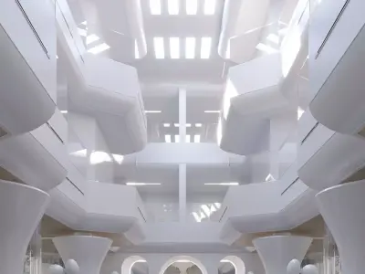 Futuristic Shopping Center 3D model