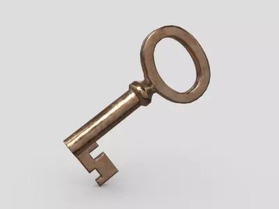 Key 6 Low-poly 3D model