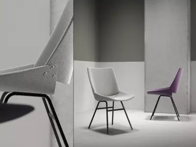 Shell Chair Upholstered 3D model