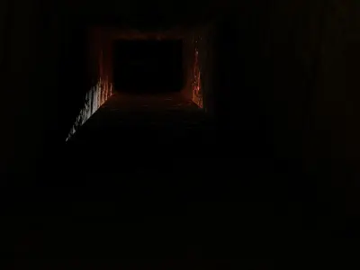 Rock cave tunnel in hand shape Low-poly 3D model