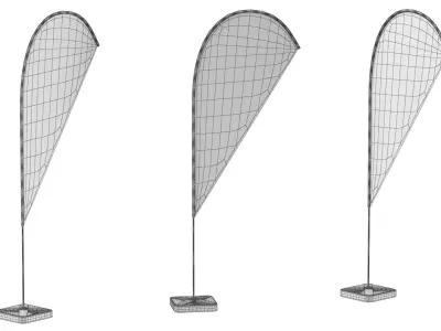 Flag Banners collection 3D model