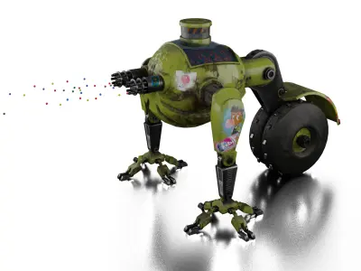 Little Robot gum Low-poly 3D model