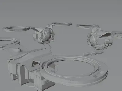 Sci-Fi Drones Low-poly 3D model