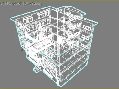 Modern building  3D  3D model