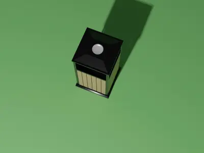 Trash can Low-poly 3D model 15