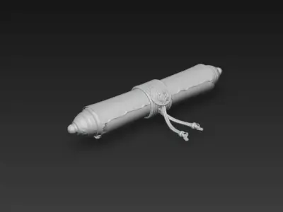 Medieval Parchment Scroll - Game Ready PBR 3D Model Low-poly 3D model