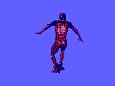 Bloody web Super hero Low-poly 3D model