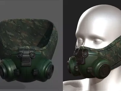 Gas mask helmet scifi fantasy armor hats military Low-poly Low-poly 3D model